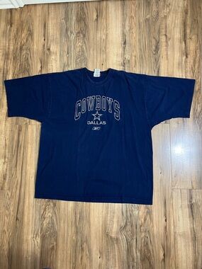 Vintage Dallas Cowboys Embroidered Navy Graphic Tee- Shirt Sz XXL